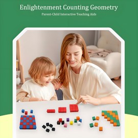 EXBEPE 3D Geometric Solids 300 Pcs for Kids Geometric Cube for Geometry Beginnings,Light Table Manipulatives Toy Math Helper School Supplies