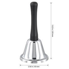HONYUET 8PCS 130x65mm Stainless Steel Hand Bell, Hand Held Bell School Bell Loud with Handle, Handheld Service Bell for Counter Reception Bell, Tea Bell, Restaurant