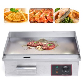 3000W Commercial Electric Countertop Griddle Flat Top Grill Hot Plate BBQ Griddle, Adjustable Thermostatic Control, 22" Stainless Steel Restaurant for Steak Pancake Kitchen