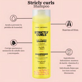 3pack - Strictly Curls Shampoo, Acondicionador Y Curl Envy Perfect Curl Cream Por Marc Anthony True Professional                                      