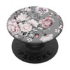 PopSocket PopGrip: Pink Purple Flowers Grey Leaves with Interchangeable
