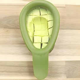 Stainless Steel and Plastic Avocado Cuber - Effortless Slicing with Good Grips - Kitchen Essential for Perfect Avocado Prep - Durable and Efficient Tool (Green)