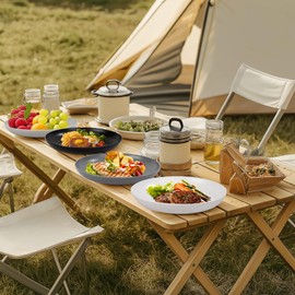 supernal 10" Wheat Straw Dinner Plates Reusable&Durable Plastic Plates,Dishwasher Safe,16-Pack (4 White, 4 Light Gray, 4 Dark Gray, 4 Black), Versatile Tableware for Home and Outdoor