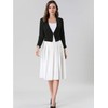 Allegra K Women's Work Office Cropped Jacket Notched Lapel Long