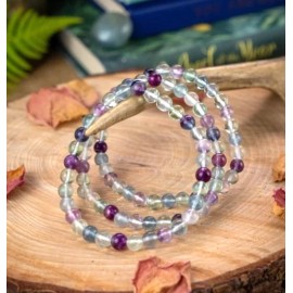 Unbranded Rainbow Fluorite Stackable Layering Bracelet 4mm Beaded Gemstone Healing Woman