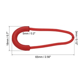 PATIKIL Zipper Pulls Replacement, 15 Pack Extension Cord Handle Plastic U-Shape Tab Tag Extender for Luggage Backpacks, Jackets, Handbags Red