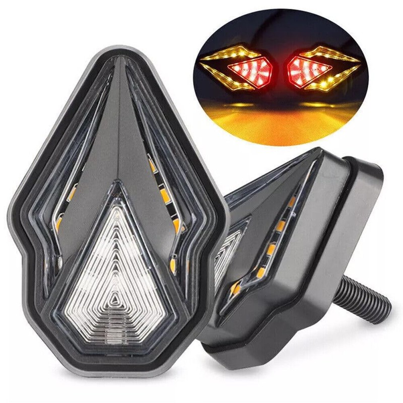 2 Pieces Sequential Motorcycle Flush Mount LED Turn Signals Blinker