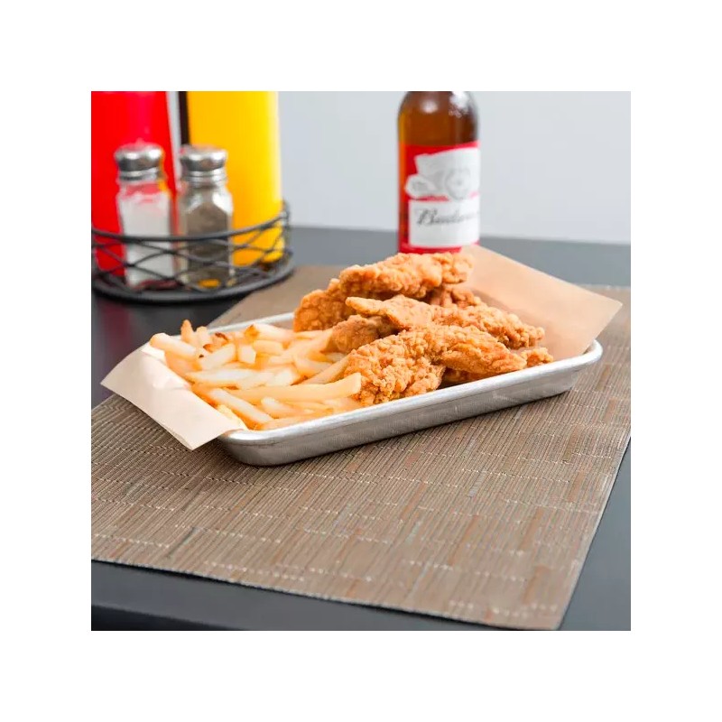 Choice (6-Pack) 1/8 Size Aluminum Bun Sheet Baking Pan Serving