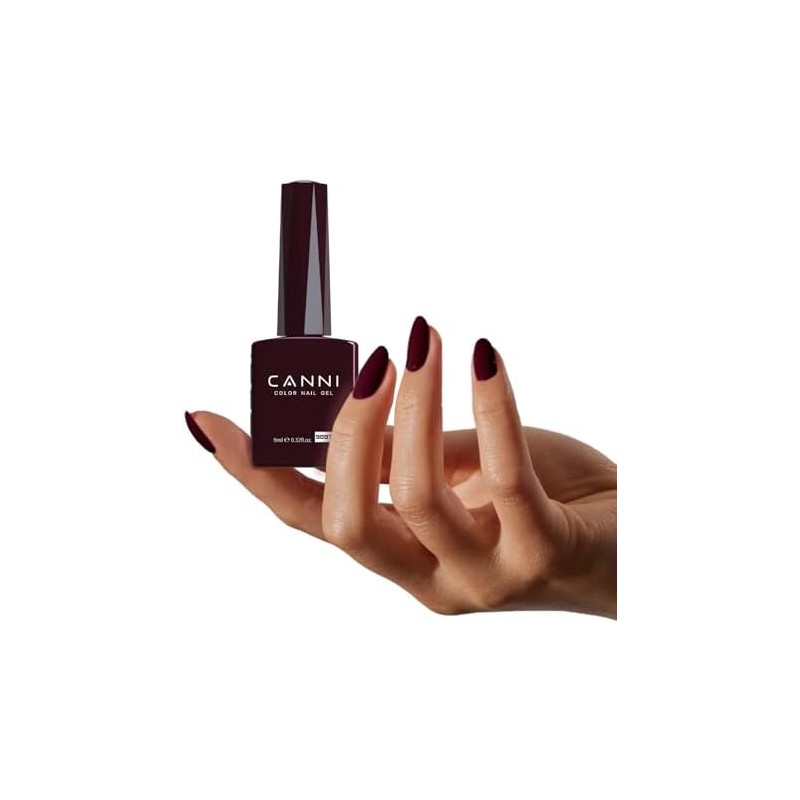 CANNI - Esmalte de uñas en gel rojo oscuro, 1