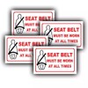 4-Pack Seat Belt Must Be Worn Stickers - Seatbelt Waterproof