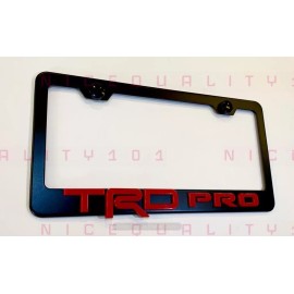 Unbranded 3D TRD Sports Pro Stainless Steel Black Finished License Plate Frame Rust Free