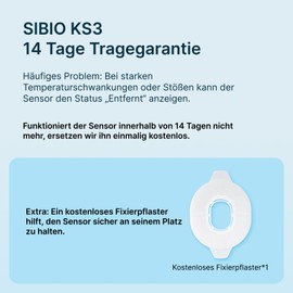 SIBIO KS3 Continuous Ketone Monitor - 14-Day Sensor for Keto
