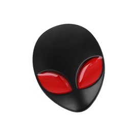 RATCHROLL Black 3D Alien Head Shaped Metal Car Body Decorative Emblem Badge Decal Sticker Replacement Car Parts