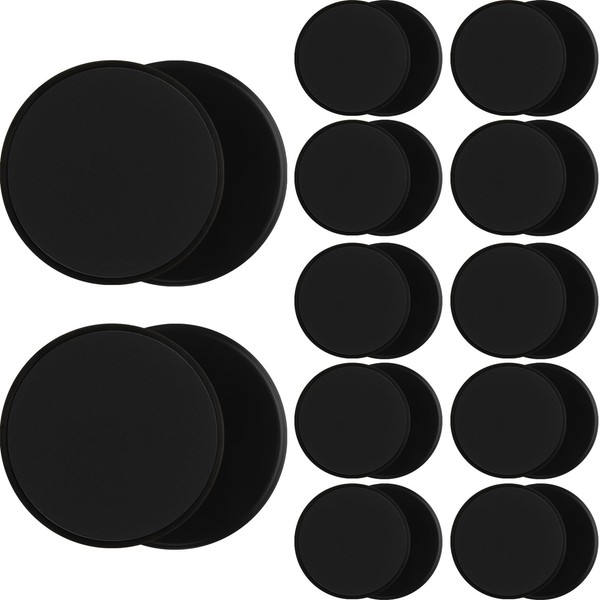 Wettarn 24 Pcs Core Sliders for Working Out Abdominal Exercise Gliding Discs Dual Sided Workout Sliders Disc Fitness Sliders Exercise Gear for Gym Floors Training Abdominal Core Strength (Black)
