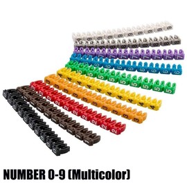 Wire Numbering Markers, Colorful Wire Markers, Numbers 0-9, Cable Markers, Wire Number Labels, Clip-on Design, Cable Marker Tube for Marking the Color Coded Cables (100 Pieces, 1.5mm²)