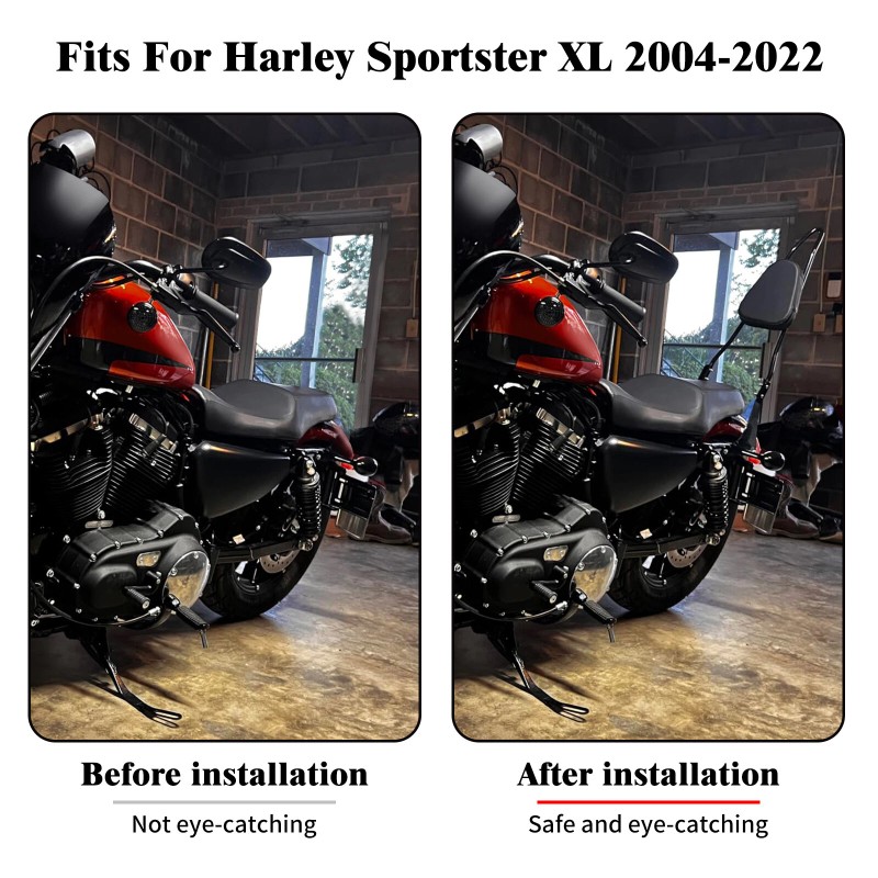 HCMOTORKU Black Passenger Backrest Sissy Bar For Harley Dyna Super