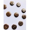 Natural Coconut Buttons, 2-Hole Round Brown Sewing Buttons for Overcoats