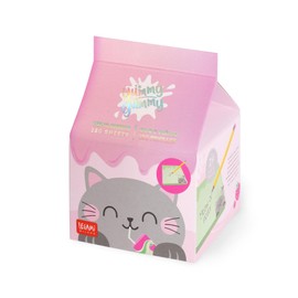 Legami - Yummy Yummy Memo Pad, Notepad with 250 Removable Sheets, FSC Certified Paper, Size 7 x 10 x 7 cm, Memo Pad with Green Leaves, Kitty