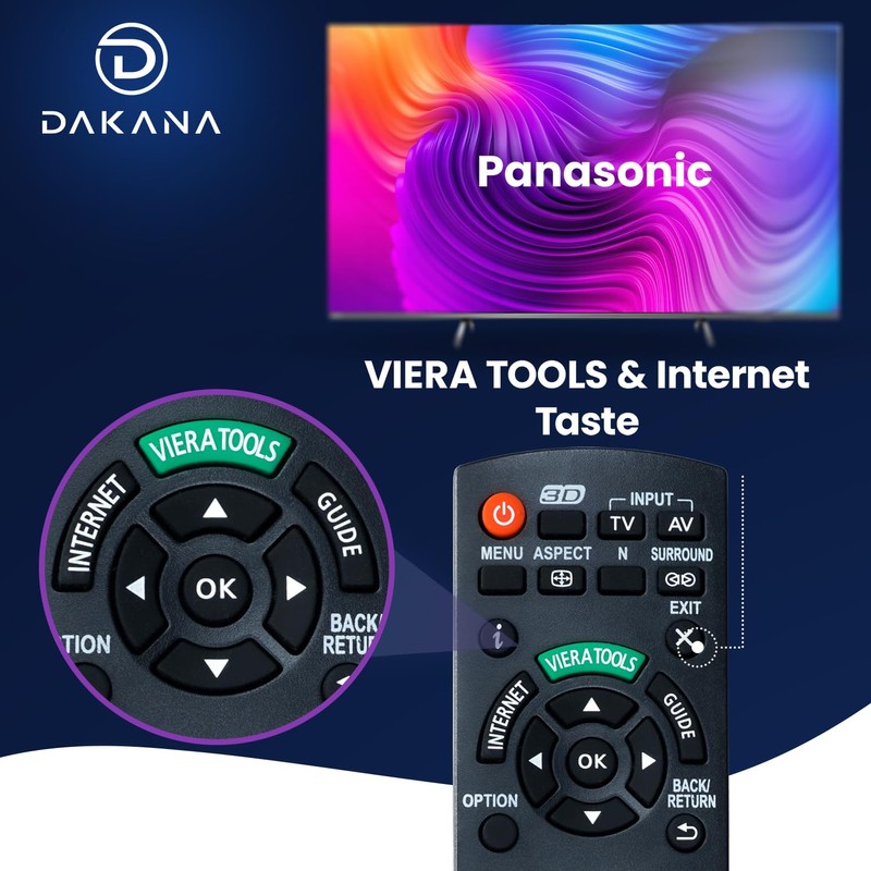 Dakana Remote Control for Panasonic Remote Control N2QAYB000752 Remote Control