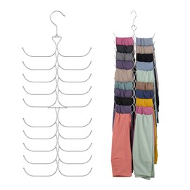 Upgraded Legging Organizer for Closet, Yoga Pants Hanger 20 Storage Capacity, Space Saving Hanging Closet Organizers and Storage, Silver 1 Pack