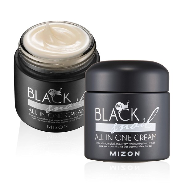 [Mizon] All in one cream with extract of black snail slime (75ml) premium cream, anti-ageing treatment, Korean cosmetics with plant extracts and mucin the black snail