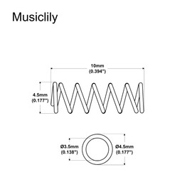Musiclily Pro 10x4.5mm Steel Saddle Springs for Strat Tele Electric Guitar Bridge, Black (Set of 20)