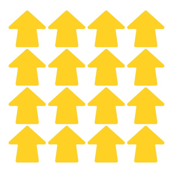 LiteMark 4 Inch Yellow Round Arrow Floor Decal Stickers, Removable