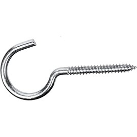 Screw Hook Open Zinc Plated Steel Wall Mount Ceiling Hanging (Pack of 10) (4mm x 65mm)