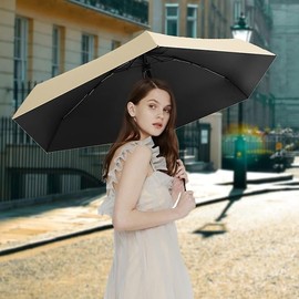 Mini Travel Sun Umbrella for Purse,Small Compact UV Umbrella Protection Sun,Lightweight Portable Parasol Umbrella Windproof for Women Men Kids