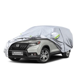KouKou 6 Layers Car Cover Custom Fit Honda Passport from 2019 to 2023, Waterproof All Weather for Automobiles, Sun Rain Dust Snow Protection. (Ships from US Warehouse, Arrive Within 3-7 Days), silver