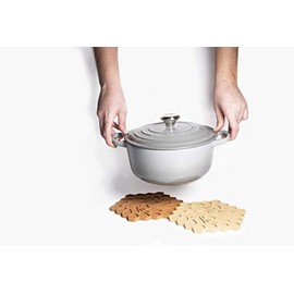 Modern Twist Trivet, 100% Food-Grade Silicone, Up to 675 Degree F Potholder, Single Hot Pad for Tabletop or Countertop, Waterproof, Honey