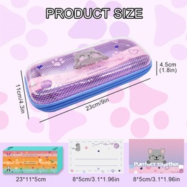 DGTSYAL Wonderwow Pencil Case, Kawaii 2 Compartments and Pen Holder Inside, Inner Compartment with Mesh, Zip, Pencil Case, Teenager Pencil Case, for School, Office, 23 x 11 x 5 cm (Stationery Set)