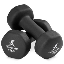 ProsourceFit Neoprene Dumbbell Coated for Non-Slip Grip, 12 lb
