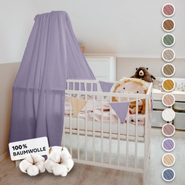 lilimaus Bed Canopy Baby Bed [in 12 Colours] Canopy Baby Bed Made of 100% Cotton Muslin - Bed Canopy Girls and Boys - Canopy Bed Curtains as Children's Room & Baby Room Decoration - Baby Bed Curtain