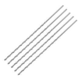 ENT 50444 Wood Twist Drill Bit Diameter 4 mm in Pack of 5 Extra Long 200 mm HSS-G with Centre Point and Taper NL 135, Cylindrical Shaft