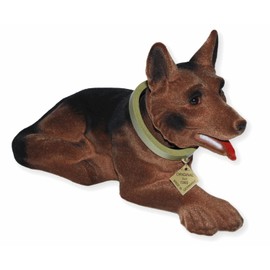 RAKSO Wobble Figurine Dog Shepherd Bobble Figure Height 18 cm Large Decorative Figure with Bobble Head