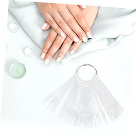 Healeved 500pcs Nail Color Display Sticks Transparent Nail Sample Tips Fan-shaped Design for for Salon and Home Manicure