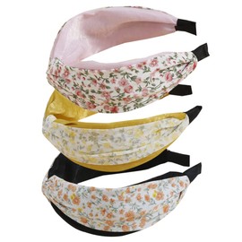 Headbands for Women, Alice Bands, Mixed Printed Fabric Hair Band, Adult Women, Hair Bands, Fashion Headbands, Knot Hair Accessories (hairband_3JapenBigFlower2)
