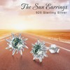 Cuoka Sun Studs Earrings 925 Sterling Silver Moss Agate Earrings