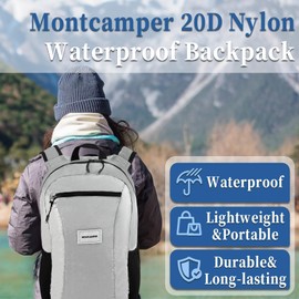 MONTCAMPER Hiking Daypack - Lightweight & Water-Resistant Portable Backpack for Travel, Camping, Outdoor Adventures(16L, grey)