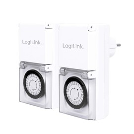 LogiLink ET0006A Set of 2 IP44 Outdoor Mechanical Timer Switch White