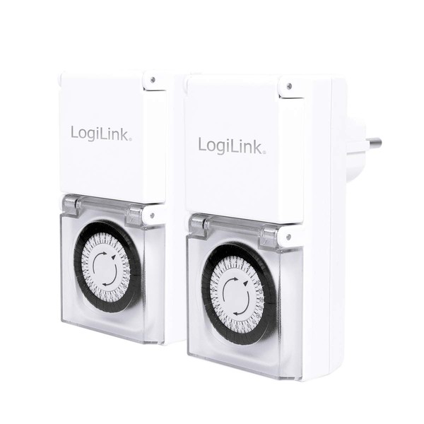 LogiLink ET0006A Set of 2 IP44 Outdoor Mechanical Timer Switch