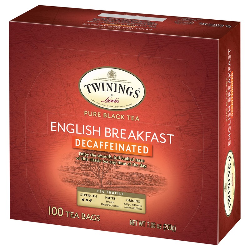 Twinings Decaffeinated English Breakfast Black Tea, 100 Individually Wrapped Tea