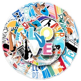 50 Pcs Diving Stickers for Kids Teens Adults Boys Girls Gift,Dive Stickers Pack for Laptop,Skateboard,Luggage,Car,Bike, Cup,Computer,Water Bottle Decor,Vinyl Waterproof Stickers