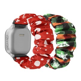 FTYQUEE Scrunchies Watch Bands Compatible with Gizmo Watch 3 2 1, Gabb Watch 3 2 1, SyncUP Kids Watch, 20mm, Quick Release, Replacement Wristband for Kids Boys Girls (Polka Dot + Plaid)