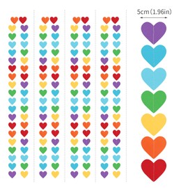 Rainbow Party-Decorations Love-Heart Paper-Garland Banner - 52Ft