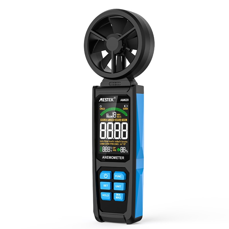 Handheld High Accuracy Anemometer Double Bearing 8-blade Fan Digital Anemometer