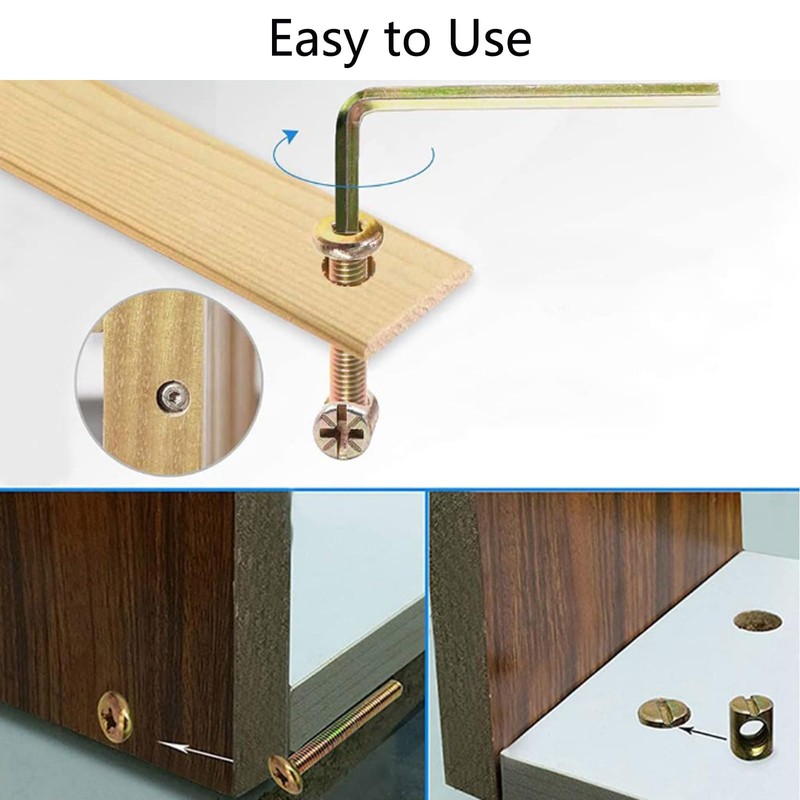 TOP-VIGOR 110Pcs Furniture Bolt Nut Set, M6 Barrel Bolts and