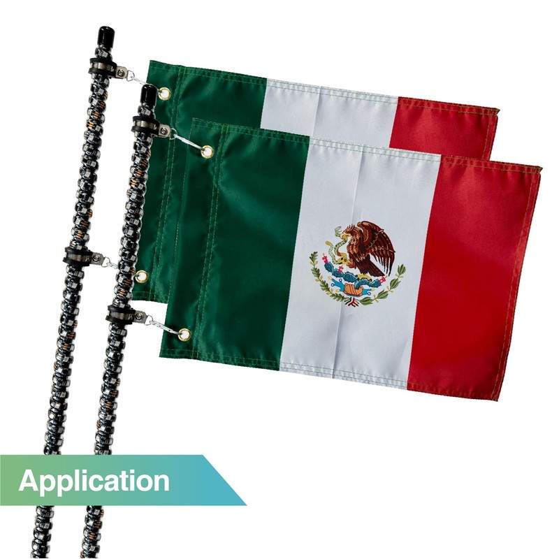 2PCS Mexico Flags for Whip Lights or Antenna Flag Poles,