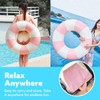 30" Pool Float for Adult-3 PCS Pink Striped Inflatable Pool